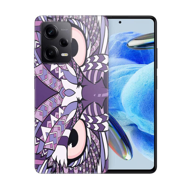 Coque Xiaomi Redmi Note 12 Pro Hibou violet Azteque