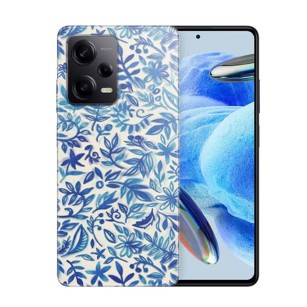 Coque Xiaomi Note 12 Pro Jardin flottant motif aquarelle en bleu