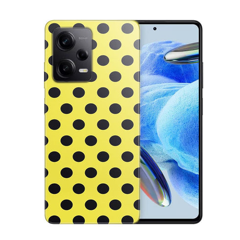 Coque Xiaomi Redmi Note 12 Pro Jaune à Pois Noirs