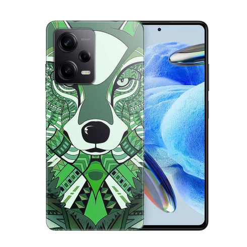 Coque Xiaomi Redmi Note 12 Pro Loup Vert Azteque