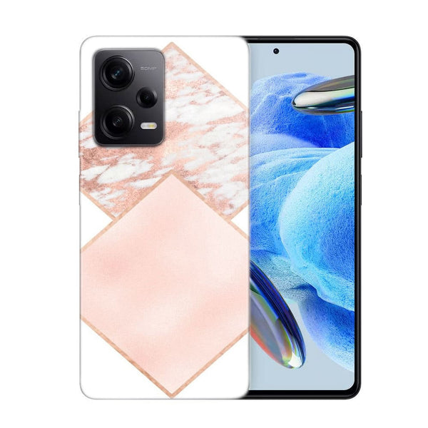 Coque Xiaomi Redmi Note 12 Pro Marbre rose or rose blush doux