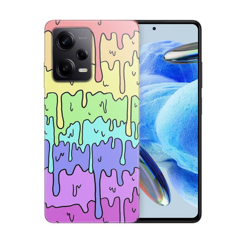 Coque Xiaomi Redmi Note 12 Pro Pastel Kawaii Melting Rainbow Design
