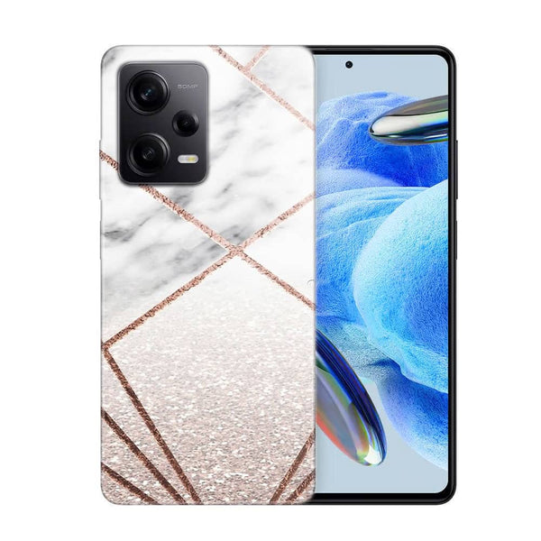 Coque Xiaomi Redmi Note 12 Pro Rose paillettes en hausse geo