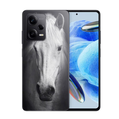 Coque Xiaomi Redmi Note 12 Pro Tete de Cheval Noir et Blanc