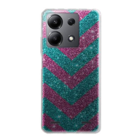 Coque Xiaomi Redmi Note 13 Chevrons Strass Violet Rose