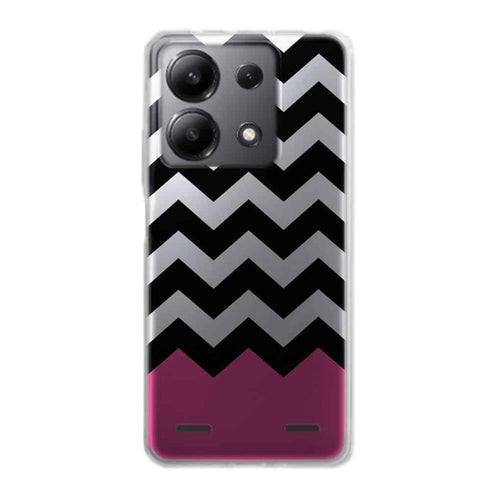 Coque Xiaomi Redmi Note 13 Chevrons Colorés Rose et Noir