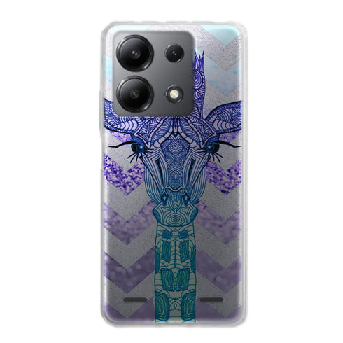 Coque Xiaomi Note 13 Glitter Girafe Bleu