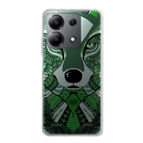 Coque Xiaomi Note 13 Loup Vert Azteque
