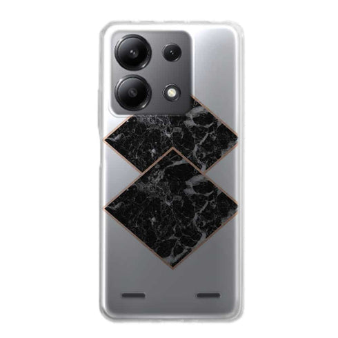 Coque Xiaomi Redmi Note 13 Marbre noir diamant or rose dore