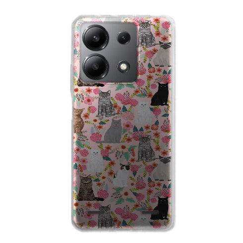 Coque Xiaomi Note 13 Racesde chats mixtes florales