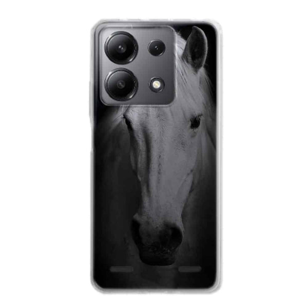 Coque Xiaomi Note 13 Tete de Cheval Noir et Blanc
