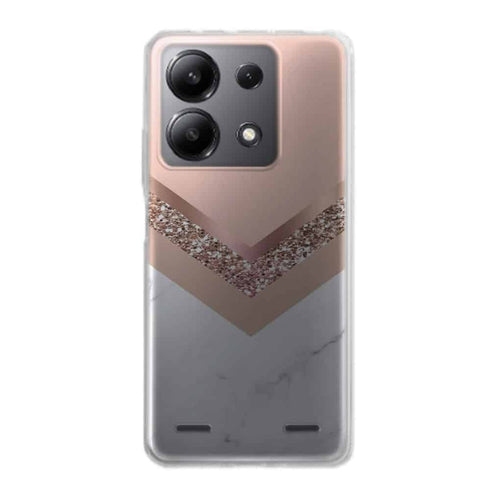 Coque Xiaomi Redmi Note 13 Triangle en or rose et marbre
