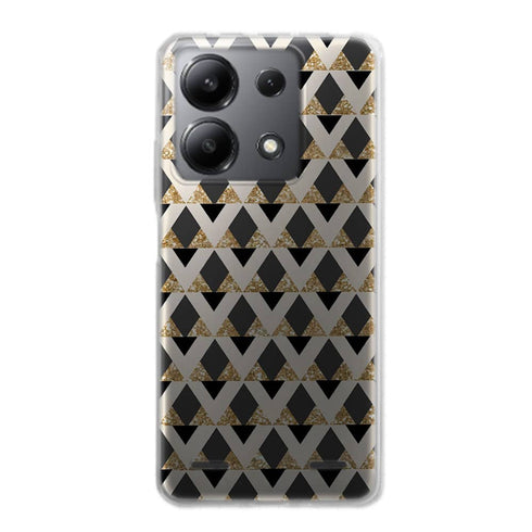 Coque Xiaomi Redmi Note 13 Glitter triangles in gold black and nude