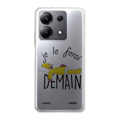 Coque Xiaomi Redmi Note 13 5g Je le Ferai demain Homer Donuts