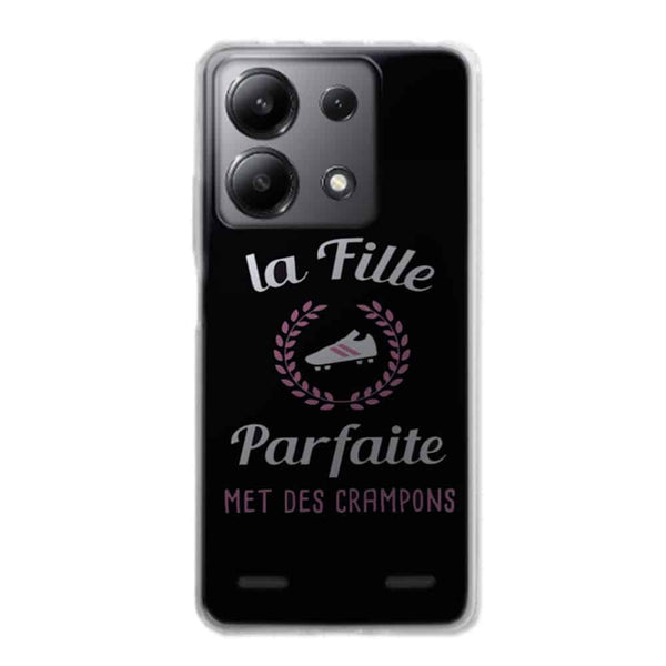 Coque Xiaomi Redmi Note 13 5G La fille parfaite met des crampons footballeuse