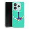 Coque Xiaomi Redmi Note 14 5G ancre florale turquoise | Housse silicone, antichocs, protection optimale - Motif floral