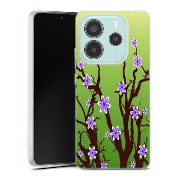 Coque Xiaomi Redmi Note 14 5G Arizona phone case | Housse silicone, antichocs, protection optimale - Motif floral Usa