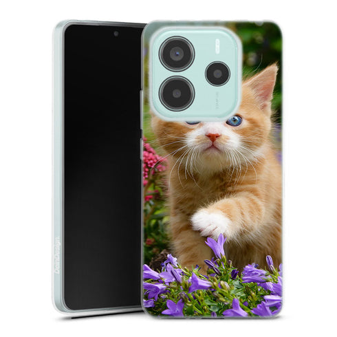 Coque Xiaomi Redmi Note 14 5G Flowery Garden Lovely and enchanting cat