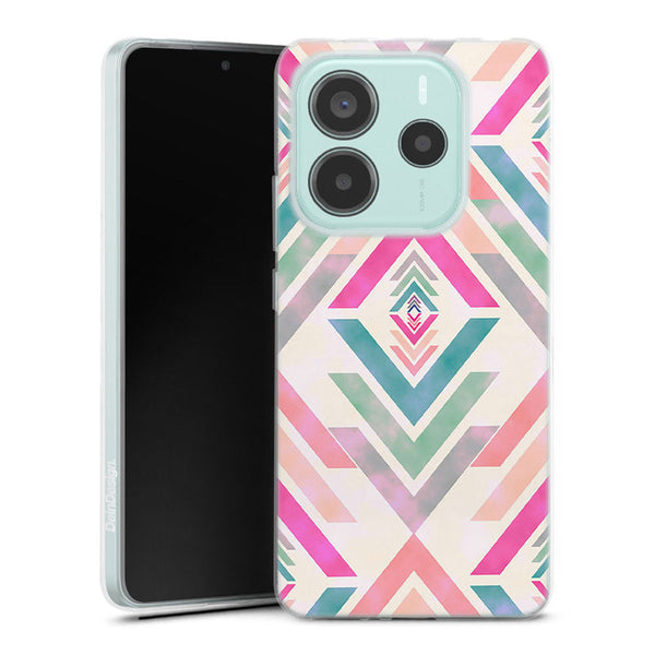 Coque pour Xiaomi Redmi Note 14 5G Fancy Diams azteque Rose