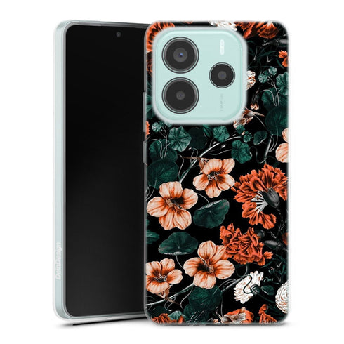 Coque Xiaomi Redmi Note 14 5G Foret de nuit XVII | Housse silicone, antichocs, protection optimale - Motif floral