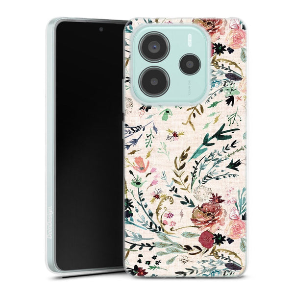 Coque Xiaomi Redmi Note 14 5G Fable Florale | Housse silicone, antichocs, protection optimale - Motif floral