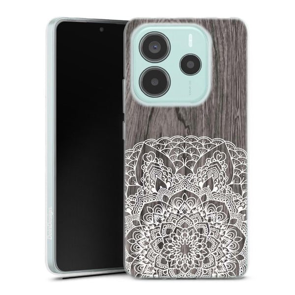 Coque pour Xiaomi Redmi Note 14 5G Floral Lacet Bois