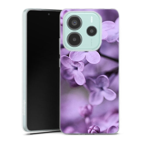 Coque Xiaomi Redmi Note 14 5G Lilas | Housse silicone, antichocs, protection optimale - Motif floral violet