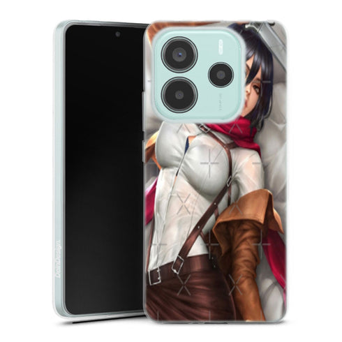 coque Xiaomi Redmi Note 14 5G Mikasa Attack on Titan filles sexy beau cul