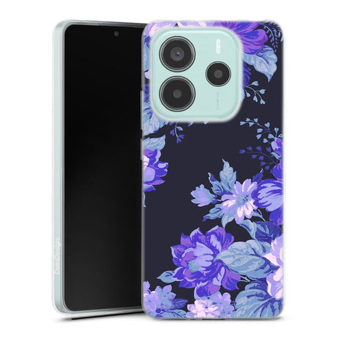 Coque Xiaomi Redmi Note 14 5G Motif Floral de minuit | Housse silicone, antichocs, protection optimale - Motif floral