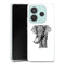 Coque Xiaomi Redmi Note 14 5G Noir dessin Blanc Elephant
