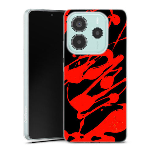 Coque pour Xiaomi Redmi Note 14 5G Paint Slpash Rouge
