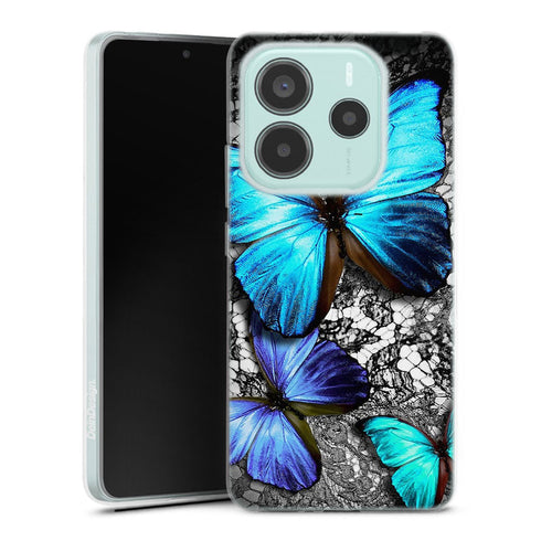 Coque Xiaomi Redmi Note 14 5G Papillon Turquoise