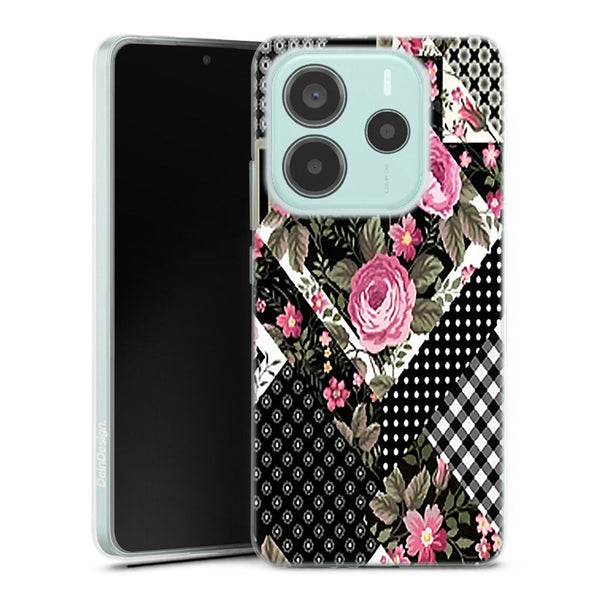 Coque Xiaomi Redmi Note 14 5G Patchwork Floral | Housse silicone, antichocs, protection optimale - Motif floral