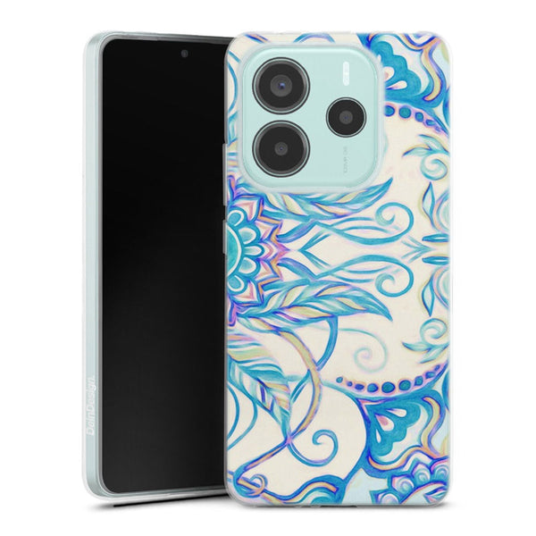 Coque pour Xiaomi Redmi Note 14 5G Vintage Pearl Floral