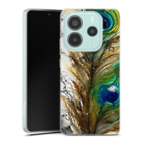 Coque Xiaomi Redmi Note 14 5G Plume de Paon