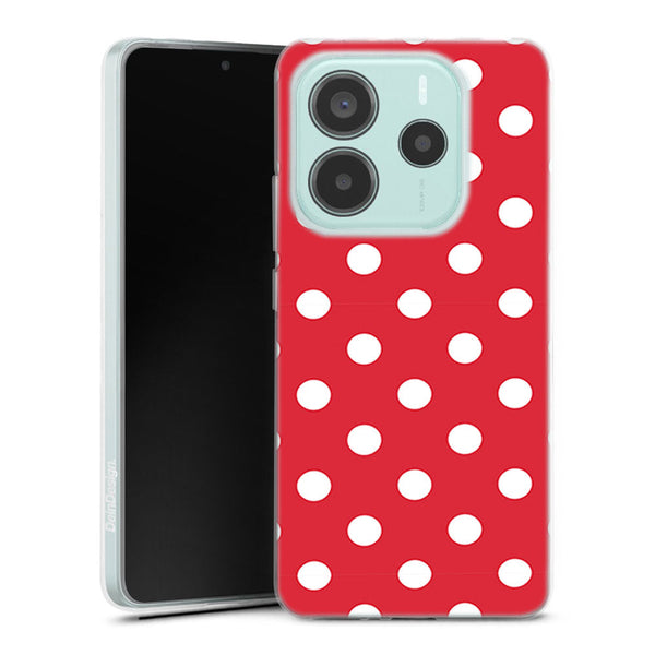 Coque pour Xiaomi Redmi Note 14 5G Rouge à Pois