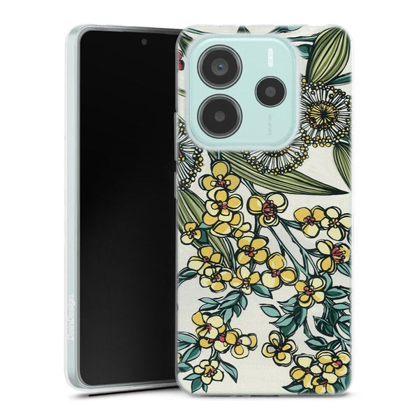 Coque Xiaomi Redmi Note 14 5G Retro Australian Native Floral | Housse silicone, antichocs, protection optimale - Motif floral