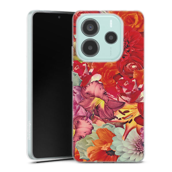 Coque Xiaomi Redmi Note 14 5G Rosses | Housse silicone, antichocs, protection optimale - Motif floral