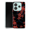 Coque Xiaomi Redmi Note 14 5G Rouge en Noir | Housse silicone, antichocs, protection optimale - Motif floral