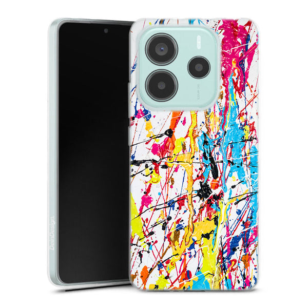 Coque pour Xiaomi Redmi Note 14 5G Splash Paint Arc en ciel