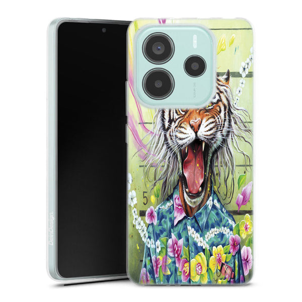Coque Xiaomi Redmi Note 14 5G Tiger Flowers