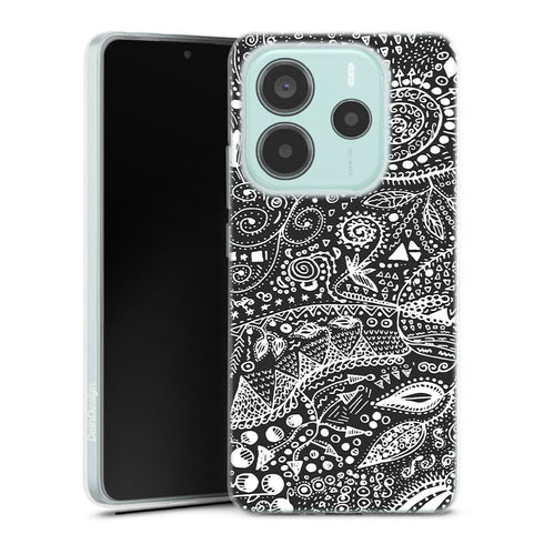 Coque pour Xiaomi Redmi Note 14 5G Aztec bw handmade