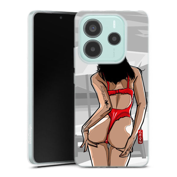 Coque Xiaomi Redmi Note 14 5G Beach Girl Sunset | Housse silicone, antichocs, protection optimale - Motif floral Soleil