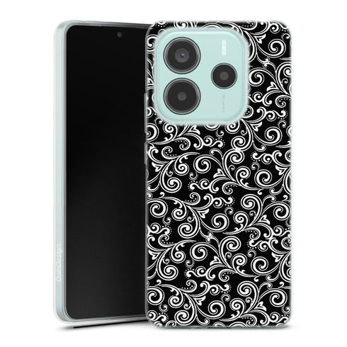Coque Xiaomi Redmi Note 14 5G Black and white swirls