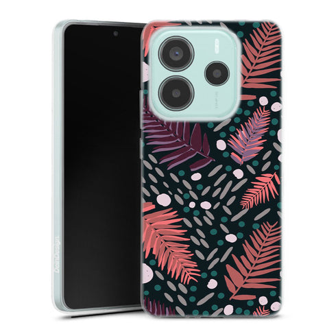 Coque Xiaomi Redmi Note 14 5G Bungalow Nights | Housse silicone, antichocs, protection optimale - Motif floral Violet