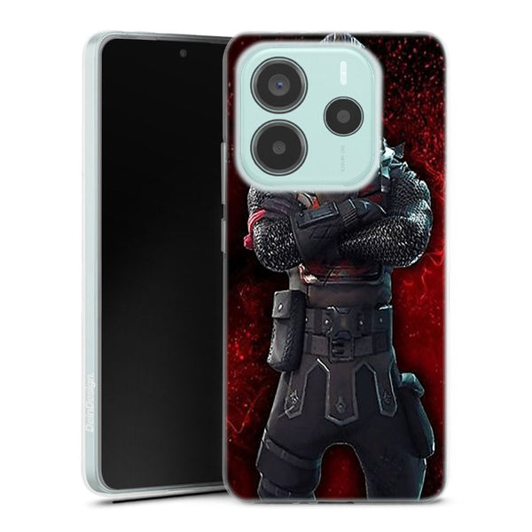Coque Xiaomi Redmi Note 14 5G Chevalier noir Fortnite | Housse silicone, Protection optimale - Motif Jeux video Gaming