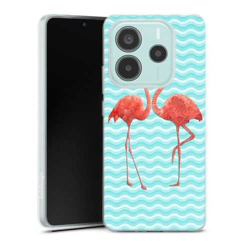 Coque pour Xiaomi Redmi Note 14 5G Flamingo love