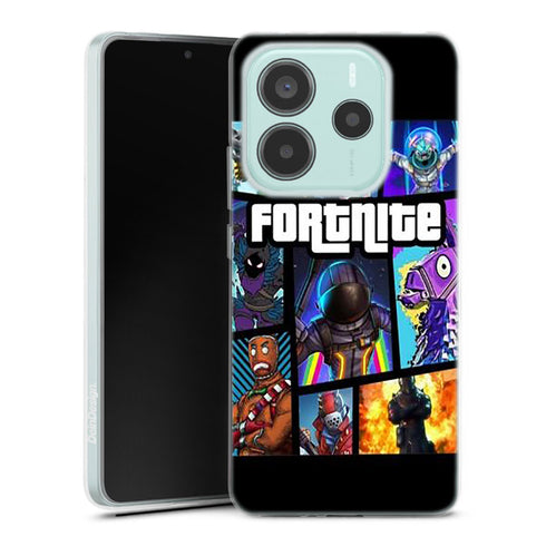 Coque Xiaomi Redmi Note 14 5G Fortnite Battle Royale | Housse silicone, Protection optimale - Motif Jeux video Gaming