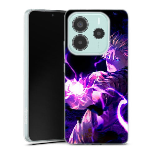 coque Xiaomi Redmi Note 14 5G Gojo Satoru fond noir