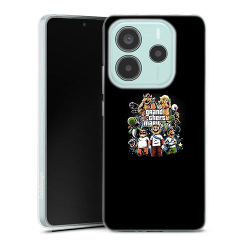 Coque Xiaomi Redmi Note 14 5G Grand Theft Mario | Housse silicone, Protection optimale - Motif Jeux video Gaming